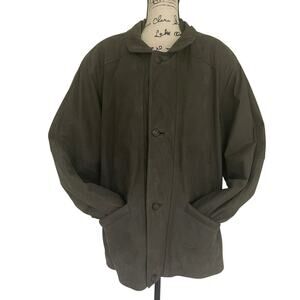 Y2K 90’s PINO FARAGO COAT JACKET SUEDE FOREST GREEN SZ XL EU52 GORPCORE